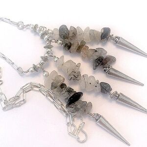 Natural, Black Rutile beaded necklace.